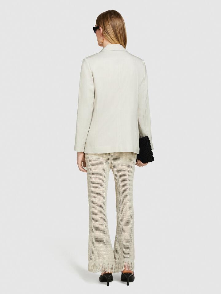 Single-breasted blazer - women's blazers - Beige | Sisley image number 3